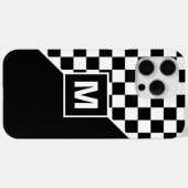 Aangepast label voor zwart-wit gecheckt laderpatro Case-Mate iPhone case (Achterkant (horizontaal))