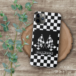 Aangepast label voor zwart-wit gecheckt laderpatro Case-Mate iPhone case