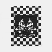 Aangepast label voor zwart-wit gecheckt laderpatro fleece deken (Voorkant)