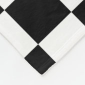 Aangepast label voor zwart-wit gecheckt laderpatro fleece deken (Hoek)