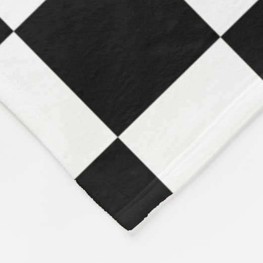 Aangepast label voor zwart-wit gecheckt laderpatro fleece deken (Hoek)