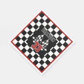 Aangepast label voor zwart-wit gecheckt laderpatro servet (Hoek)