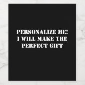 *Aangepast label* Wijn Etiket (Enkel label)