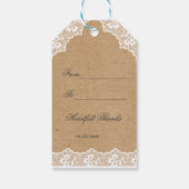 Aangepast  Lace Craft Paper Weddenschap Cadeaulabel (Achterkant)