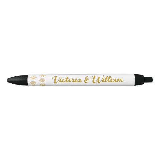 Aangepast lace Wedding Favors Writers Pens Zwarte Inkt Pen (Voorkant)