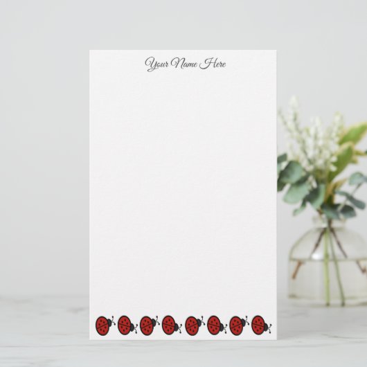 Aangepast Ladybug Briefpapier (Staand voorkant)