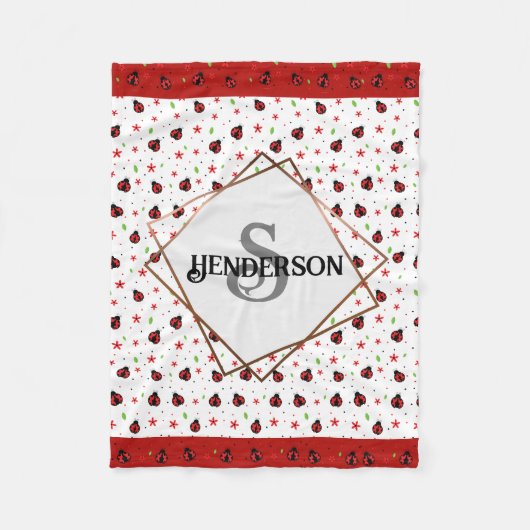 Aangepast Ladybug Fleece Deken (Voorkant)