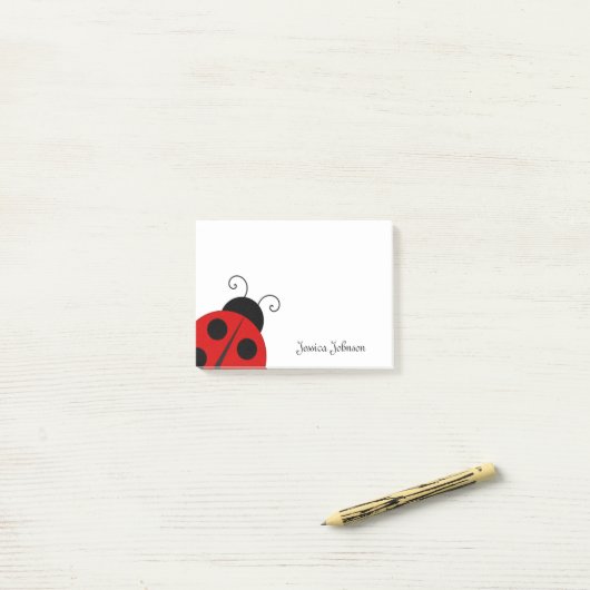 Aangepast ladybug-laptopblok post-it® notes (Op bureau)