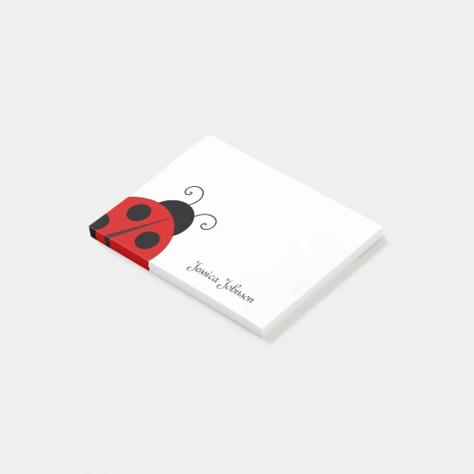 Aangepast ladybug-laptopblok post-it® notes (Schuin)