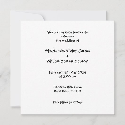 Aangepast land bruiloft blauwe tractor uitnodiging (Achterkant)