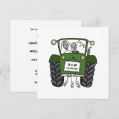 Aangepast Land Bruiloft Groene Tractor uitnodiging (Voorkant / Achterkant)