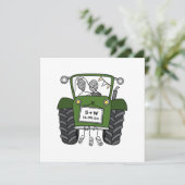Aangepast Land Bruiloft Groene Tractor uitnodiging (Staand voorkant)