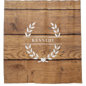 Aangepast landelijk boerderij familie monogram douchegordijn (Voorkant)