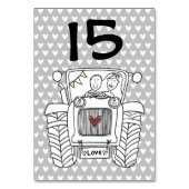 Aangepast landelijk huwelijks tractor tafelnummer (Achterkant)