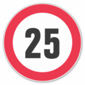 Aangepast langzaam 25 mph-snelheidslimiet vinylsti sticker (Voorkant)