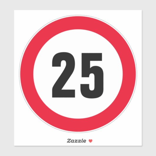 Aangepast langzaam 25 mph-snelheidslimiet vinylsti sticker (Vel)