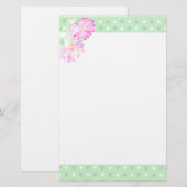 Aangepast laptoppapier, roze rozen, pooldots briefpapier (Voorkant / Achterkant)