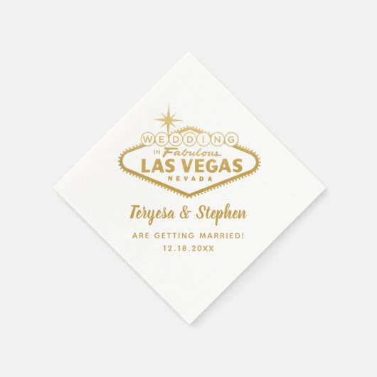 Aangepast Las Vegas Wedding Servet (Hoek)