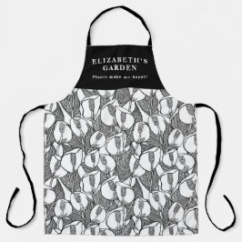Aangepast lat voor zwart-wit Lily patroon Schort