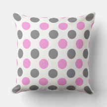 Aangepast lavender Grey Large Polka Dot Pillow