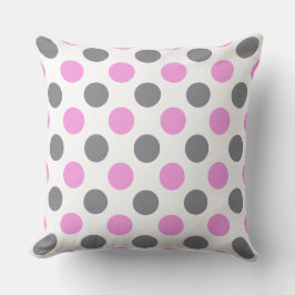 Aangepast lavender Grey Large Polka Dot Pillow Kussen