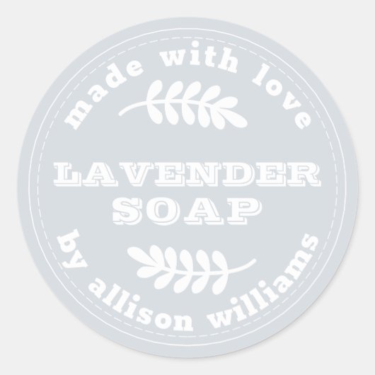 Aangepast lavender-pasta Blauw Ronde Sticker (Voorkant)