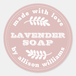 Aangepast lavender Soap Silver Pink Ronde Sticker