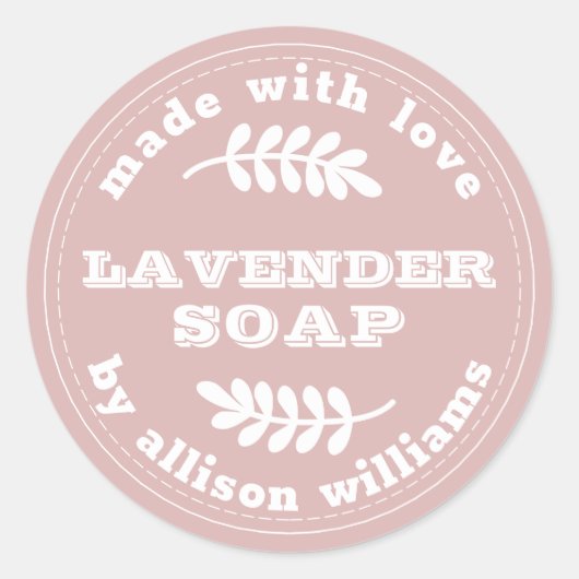 Aangepast lavender Soap Silver Pink Ronde Sticker (Voorkant)