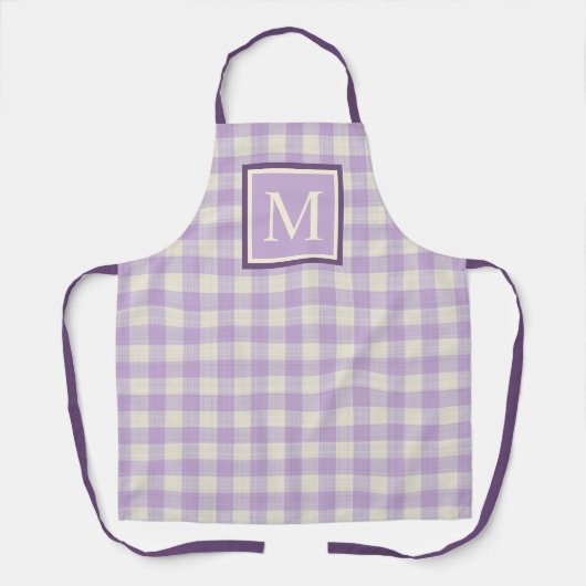 Aangepast  lavender Violet Paars Ivory Gingham Schort (Voorkant)