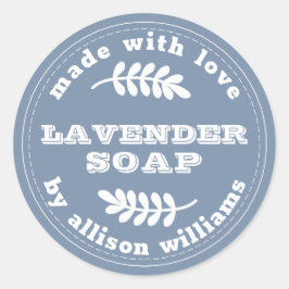 Aangepast lavender zeep blauw ronde sticker