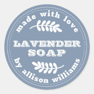 Aangepast lavender  zeep blauw ronde sticker