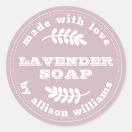 Aangepast lavender-zeepastel Paars Ronde Sticker