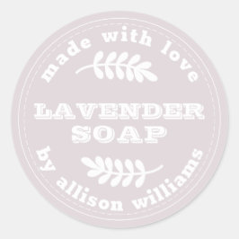 Aangepast lavender-zeepastel Paars Ronde Sticker