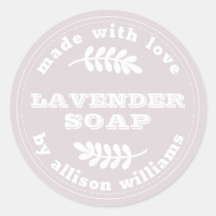 Aangepast lavender-zeepastel Paars Ronde Sticker