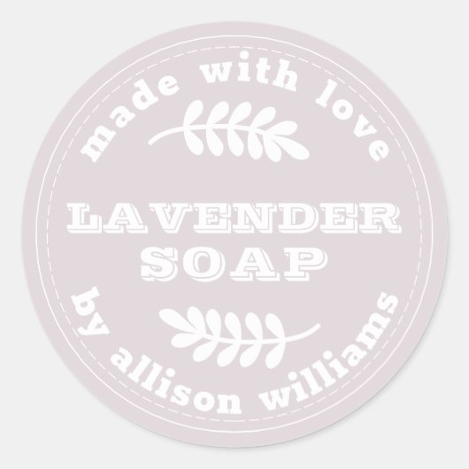 Aangepast lavender-zeepastel Paars Ronde Sticker (Voorkant)