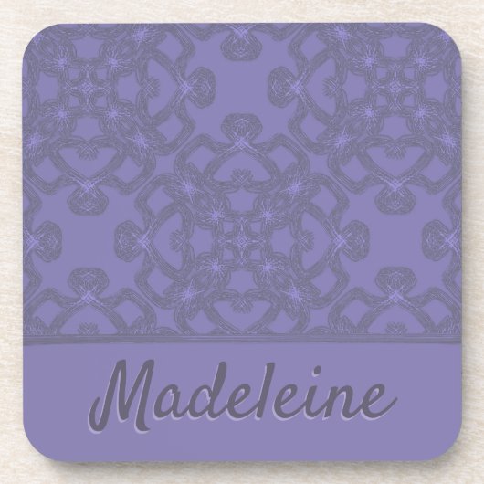 Aangepast lavenderpatroon bier onderzetter (Voorkant)