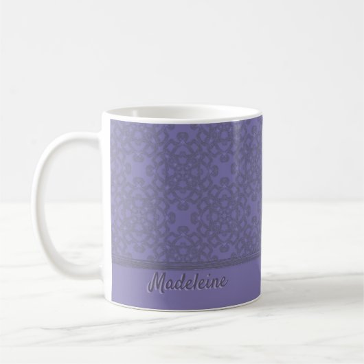 Aangepast lavenderpatroon koffiemok (Links)