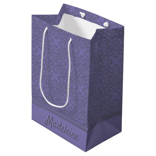 Aangepast lavenderpatroon medium cadeauzakje (Voorkant Gekanteld)
