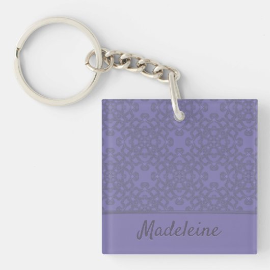 Aangepast lavenderpatroon sleutelhanger (Voorkant)