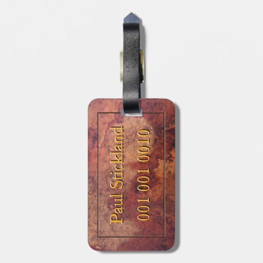 Aangepast  leder monogram of Initiaal Bagagelabel (Achterkant verticaal)