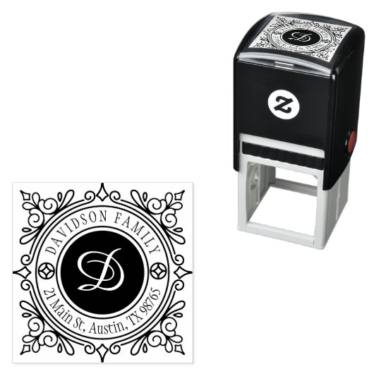 Aangepast legant Classy Monogram Retouradres Zelfinktende Stempel (In situ)