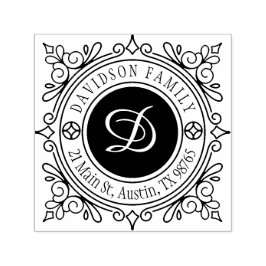 Aangepast legant Classy Monogram Retouradres Zelfinktende Stempel