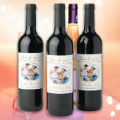 Aangepast legant Gold Bedankt voor je foto-weduwsc Wijn Etiket