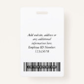 Aangepast legant werknemer foto, BarCode, Logo, na Badge (Achterkant)