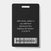Aangepast legant werknemer foto, BarCode, Logo, na Badge (Achterkant)