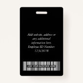 Aangepast legant werknemer foto, BarCode, Logo, na Badge (Achterkant)