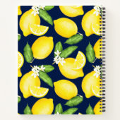 Aangepast lemon Patroon Recipe Navy Blue Notitieboek (Achterkant)