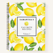 Aangepast lemon Patroon Recipe Notitieboek (Voorkant)