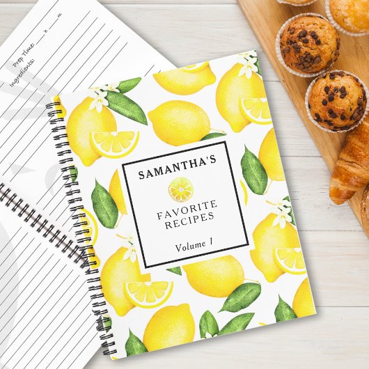 Aangepast lemon Patroon Recipe Notitieboek