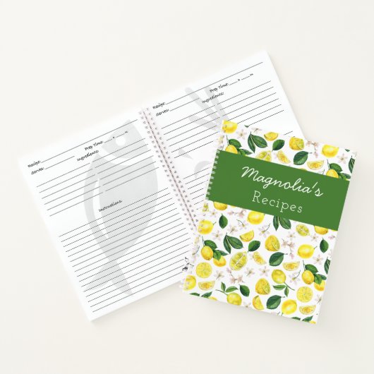 Aangepast lemonpatroonpatroon ontvangen notitieboek (Binnen)